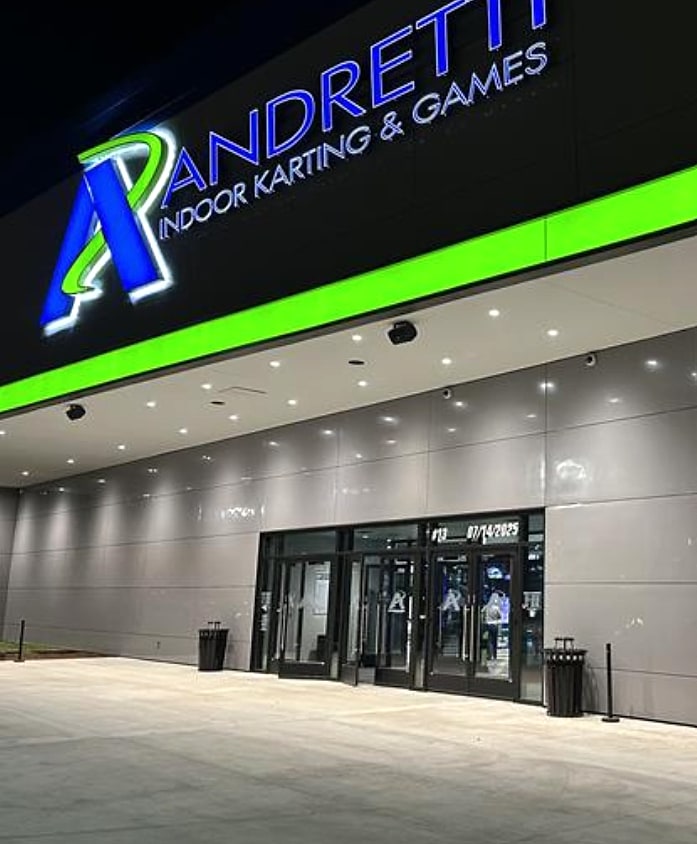 Andretti Indoor Karting & Games — entrance installed by Inspira Solutions